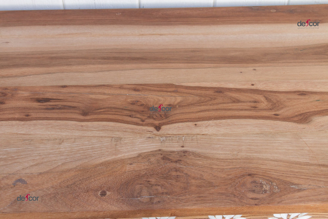 Reclaimed Teak Blossom Inlaid Console