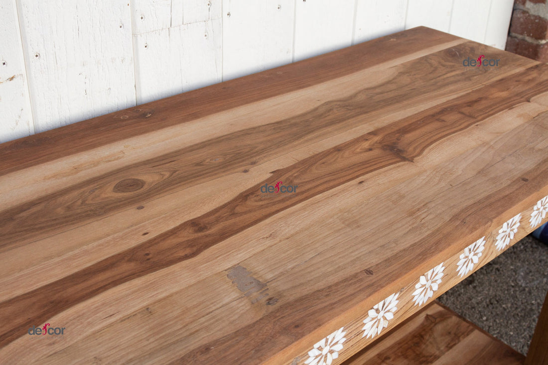 Reclaimed Teak Blossom Inlaid Console (Trade)