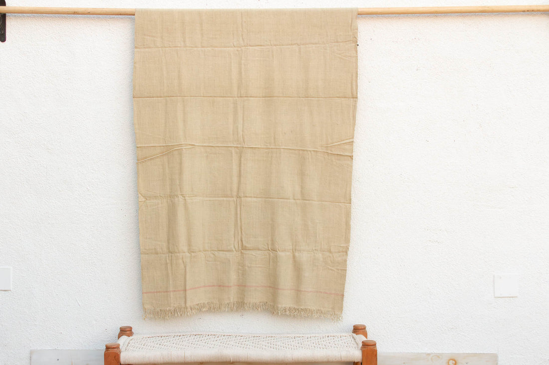 Organic Peace Silk Throw, Oatmeal Stone