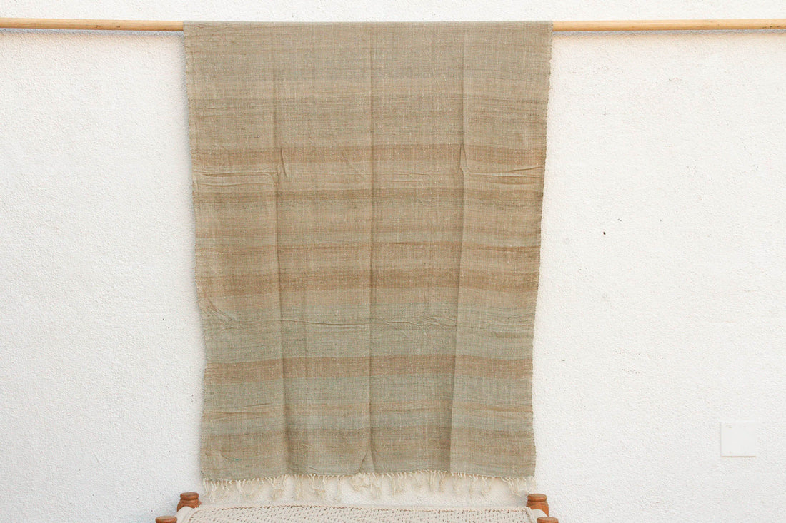 Organic Peace Silk Throw, River Bed Stripes