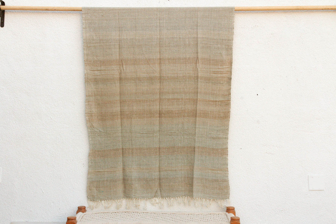 Organic Peace Silk Throw, River Bed Stripes