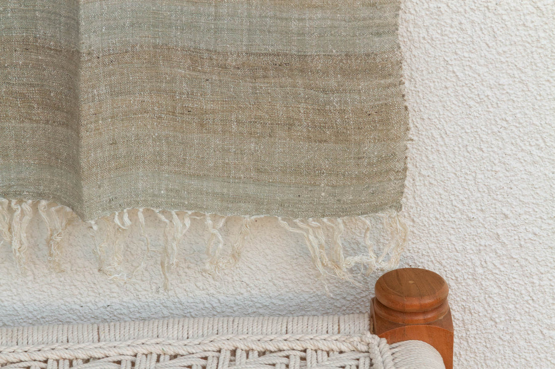 Organic Peace Silk Throw, River Bed Stripes