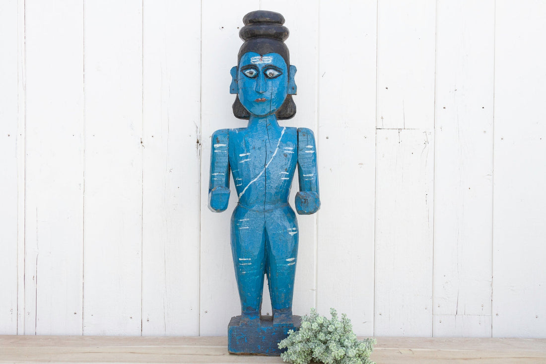 Antique Blue Ceremonial Shiva Statue (Trade)