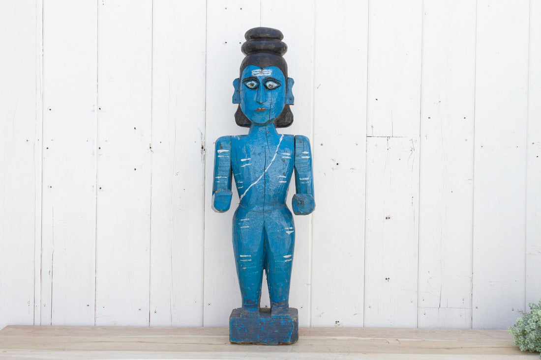 Antique Blue Ceremonial Shiva Statue (Trade)