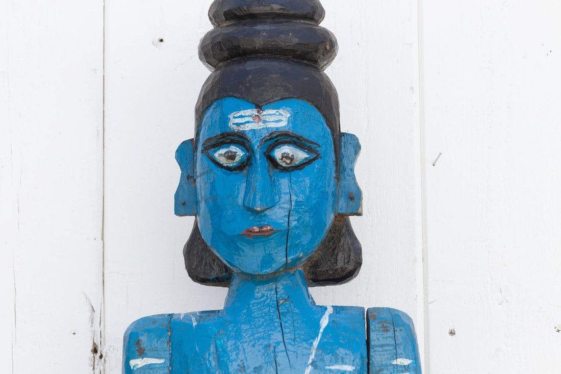 Antique Blue Ceremonial Shiva Statue (Trade)