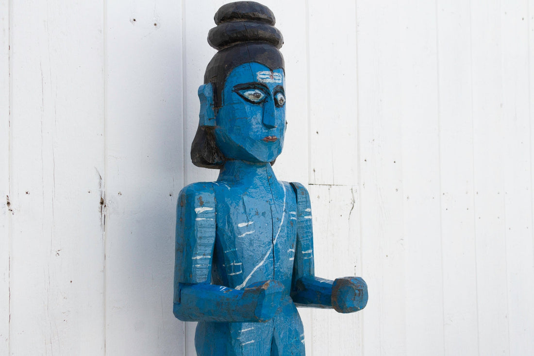 Antique Blue Ceremonial Shiva Statue (Trade)