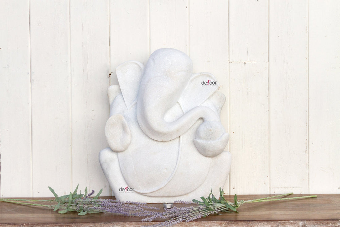 Tall Handcarved Modern Marble Ganesha