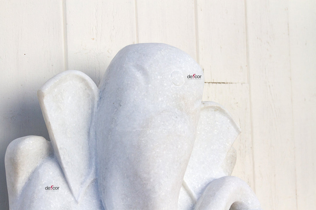 Tall Handcarved Modern Marble Ganesha