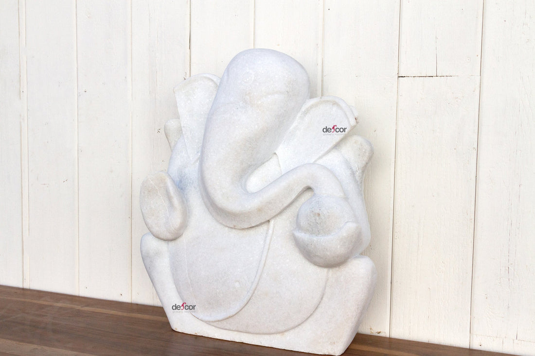 Tall Handcarved Modern Marble Ganesha