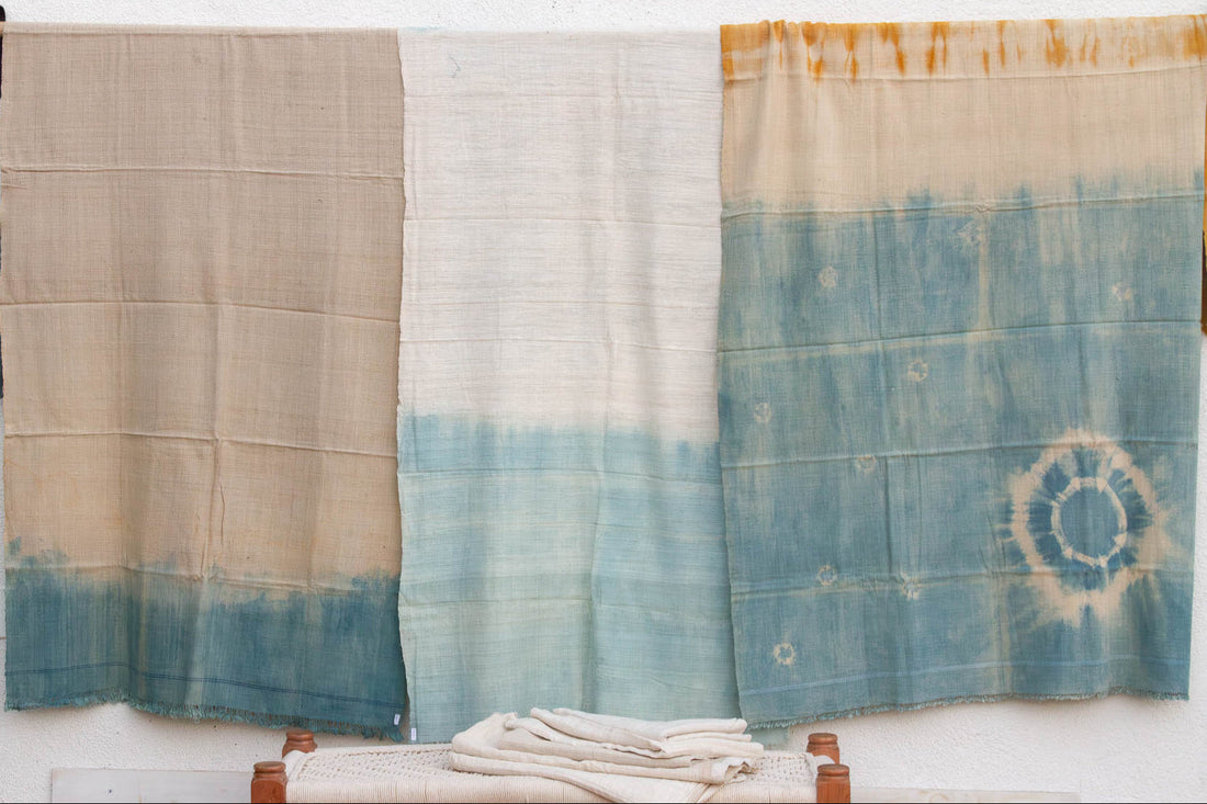 Organic Peace Silk Throw, Indigo Horizon