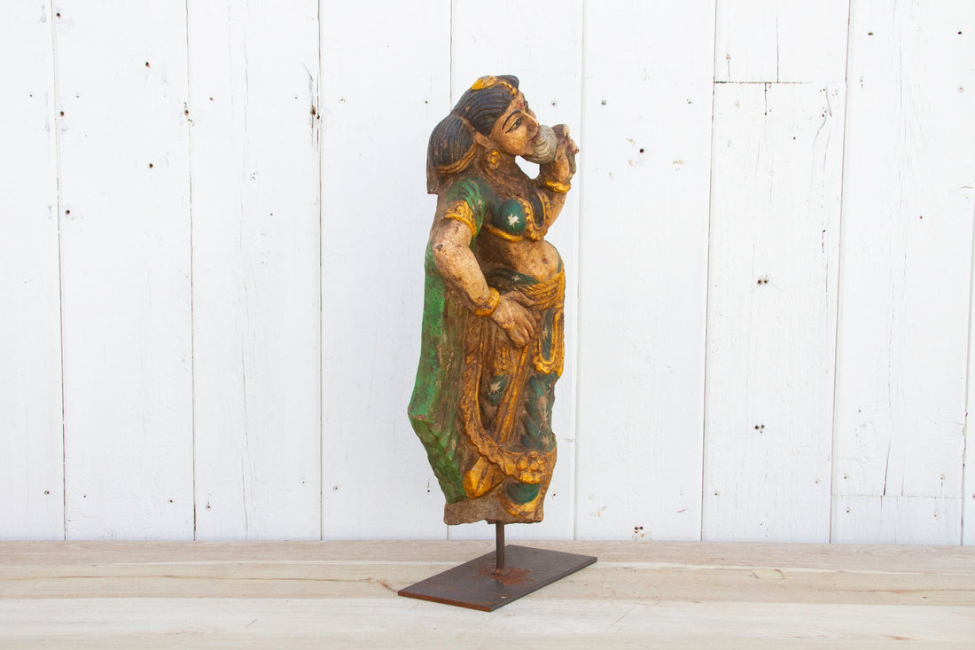 Antique Indian Stone Celestial Dancer
