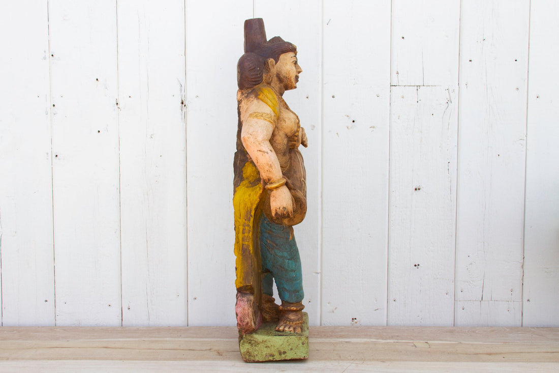 Antique Indian Stone Temple Musician Statue