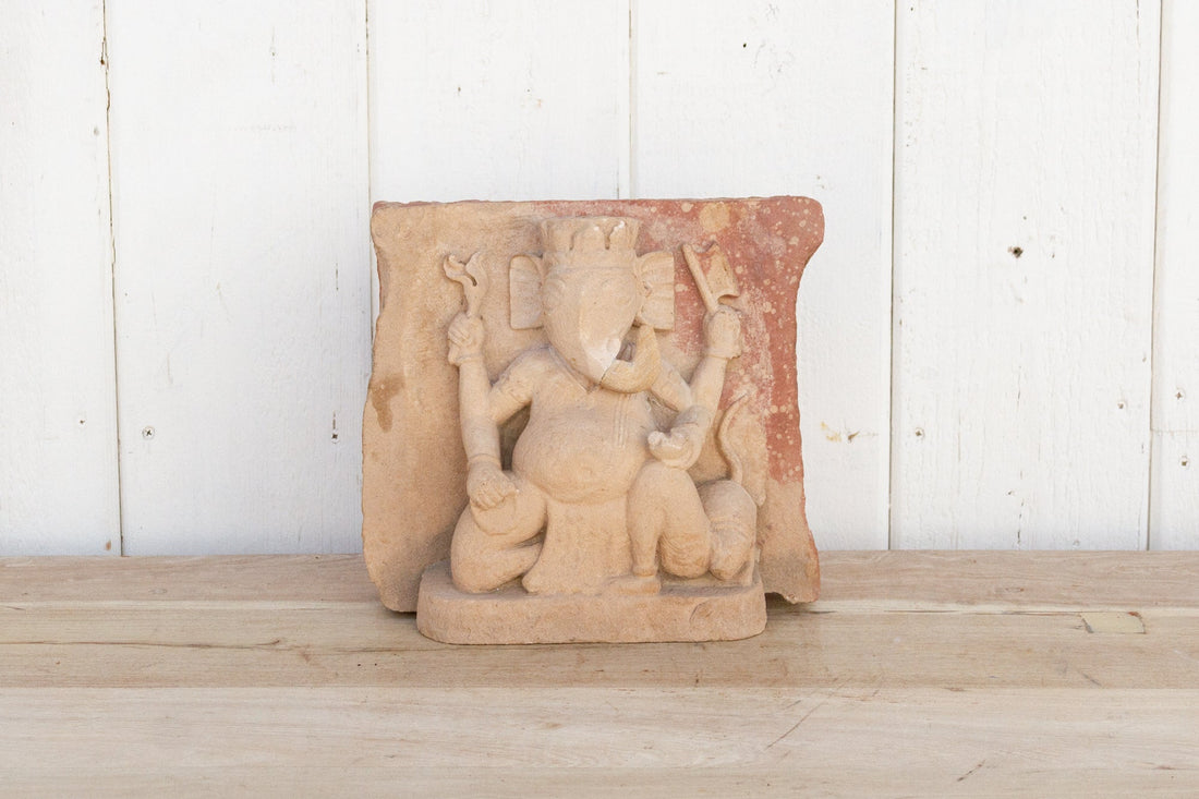 Indian Sandstone Ganesha Temple Carving