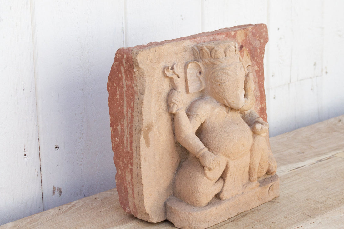 Indian Sandstone Ganesha Temple Carving