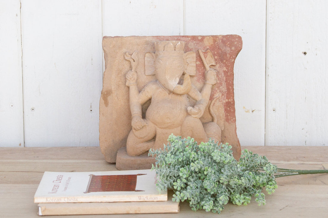 Indian Sandstone Ganesha Temple Carving