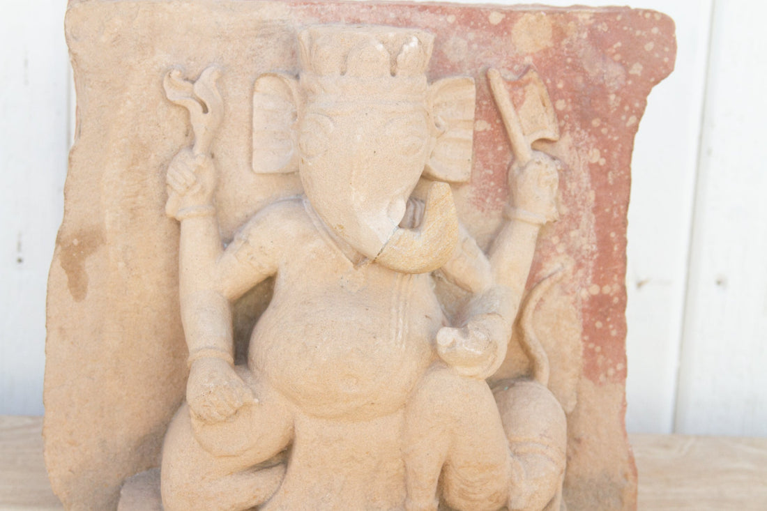 Indian Sandstone Ganesha Temple Carving