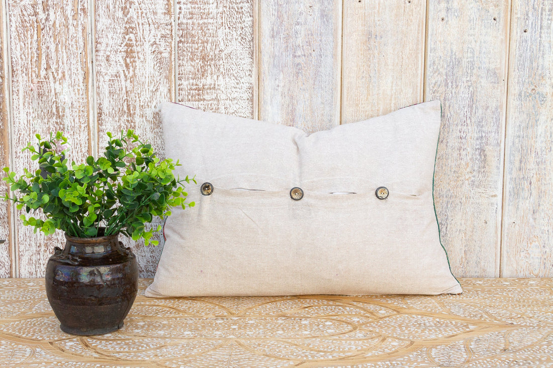 Ami Linen Tribal Border Pillow