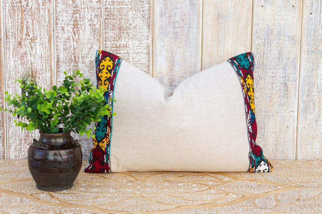 Bani Linen Tribal Border Pillow (Trade)