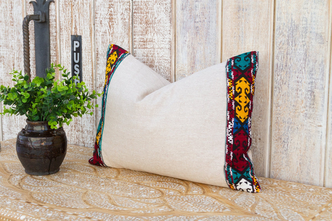 Bani Linen Tribal Border Pillow