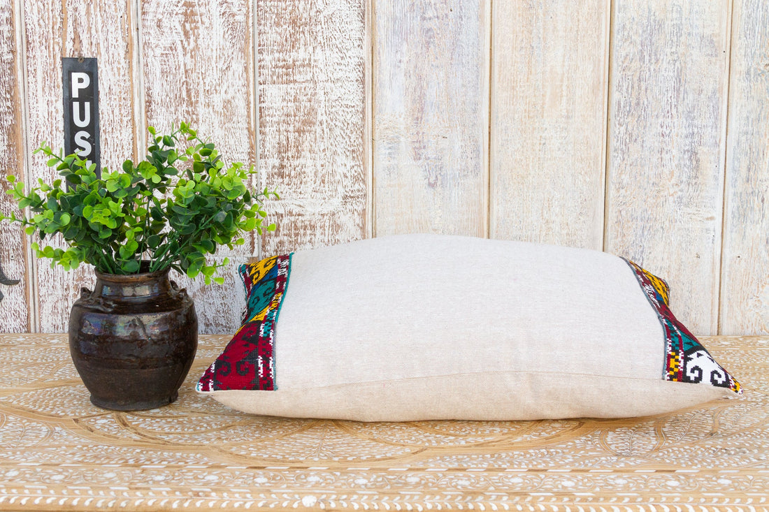 Bani Linen Tribal Border Pillow
