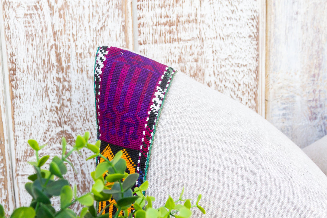 Dvita Linen Tribal Border Pillow
