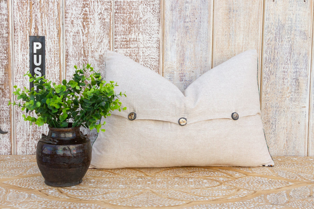 Sana Linen Tribal Border Pillow