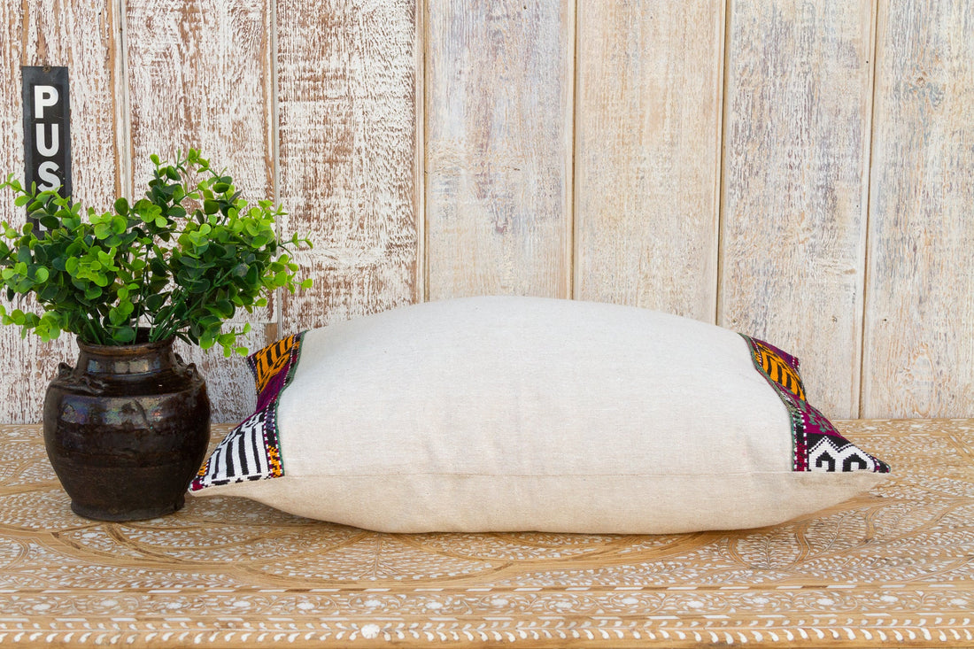 Eden Linen Tribal Border Pillow