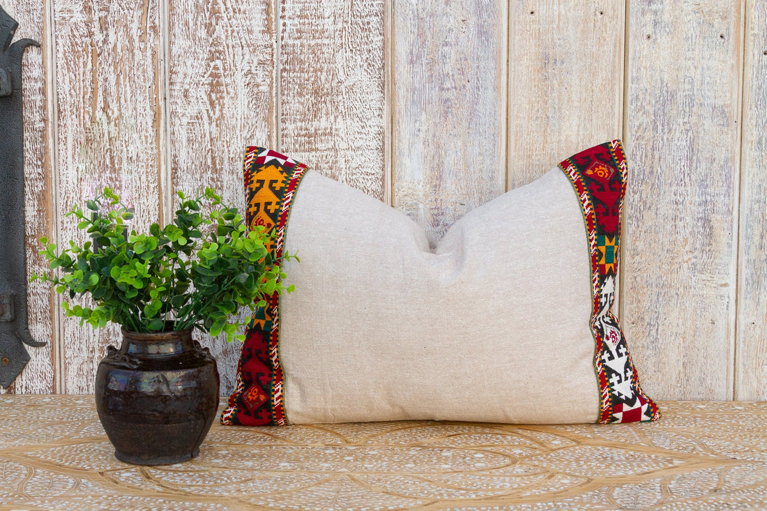 Forina Linen Tribal Border Pillow