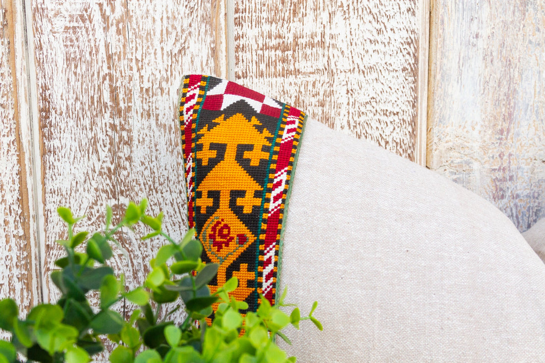 Forina Linen Tribal Border Pillow