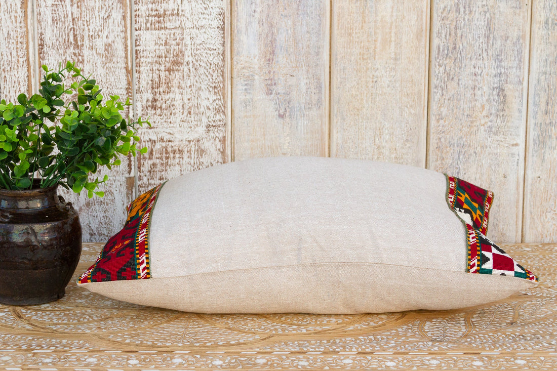 Forina Linen Tribal Border Pillow