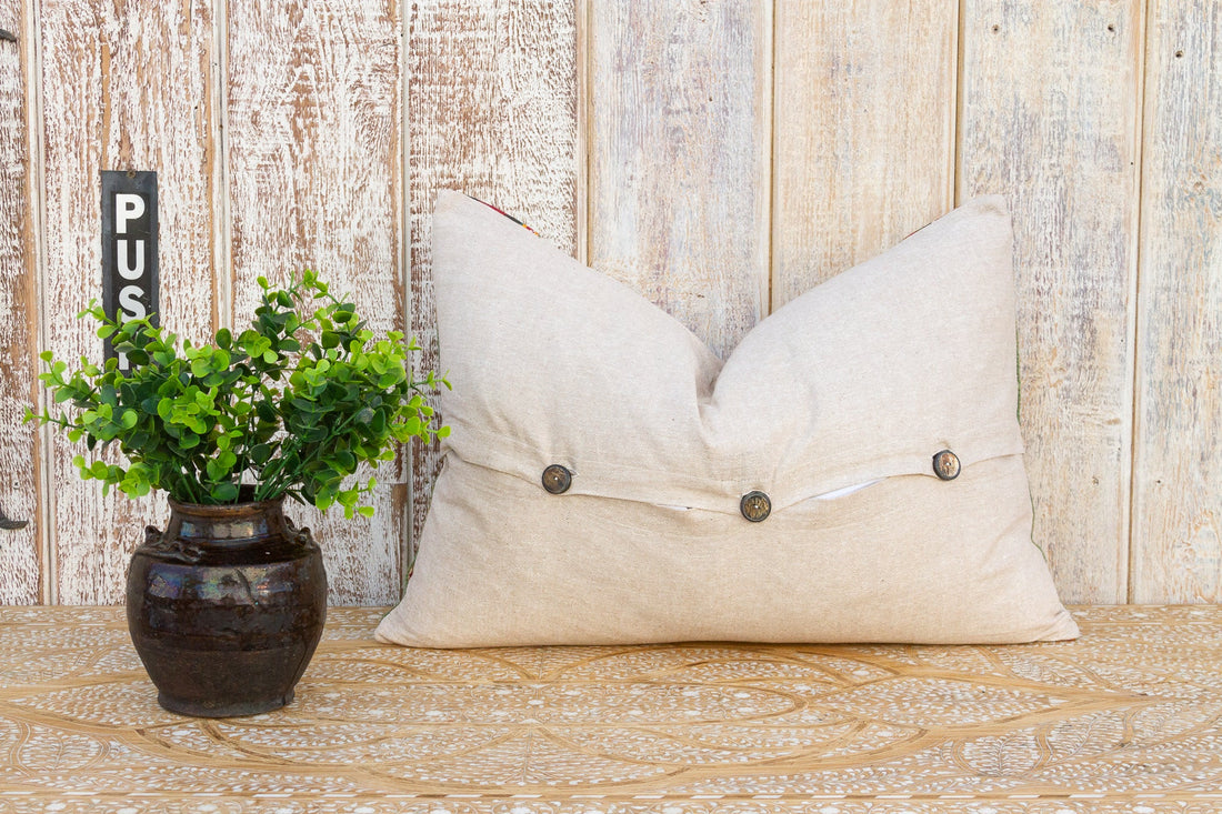 Forina Linen Tribal Border Pillow