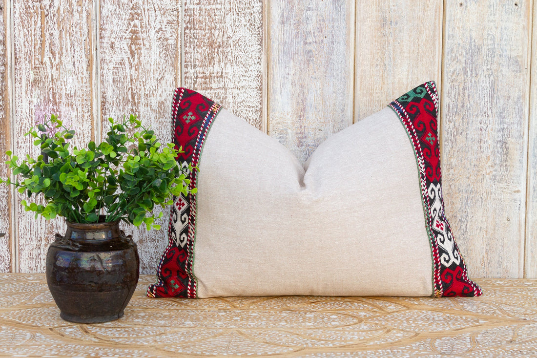 Homa Linen Tribal Border Pillow