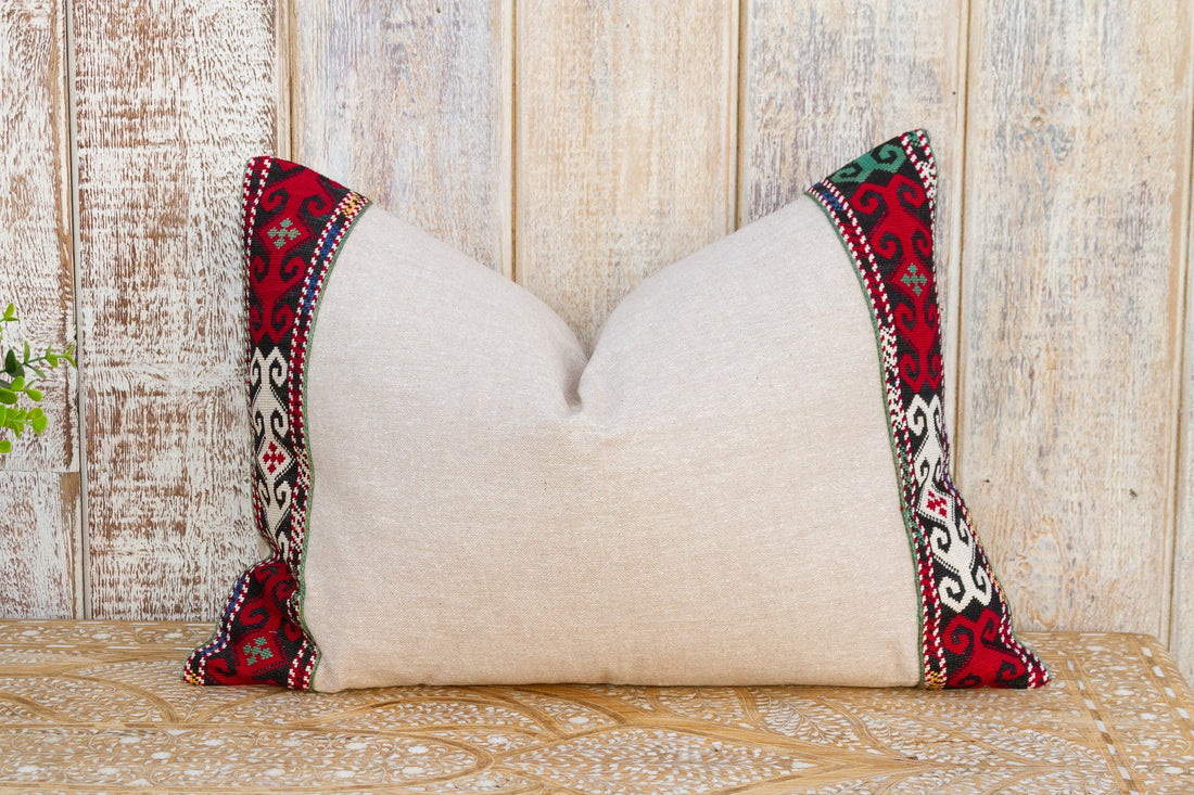 Homa Linen Tribal Border Pillow