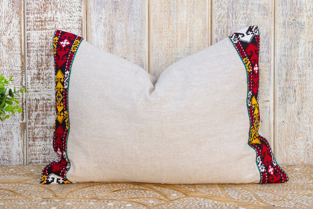 Joya Linen Tribal Border Pillow