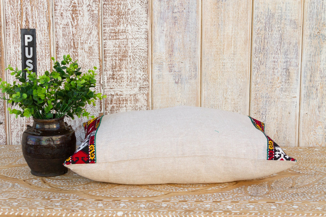 Rup Linen Tribal Border Pillow (Trade)