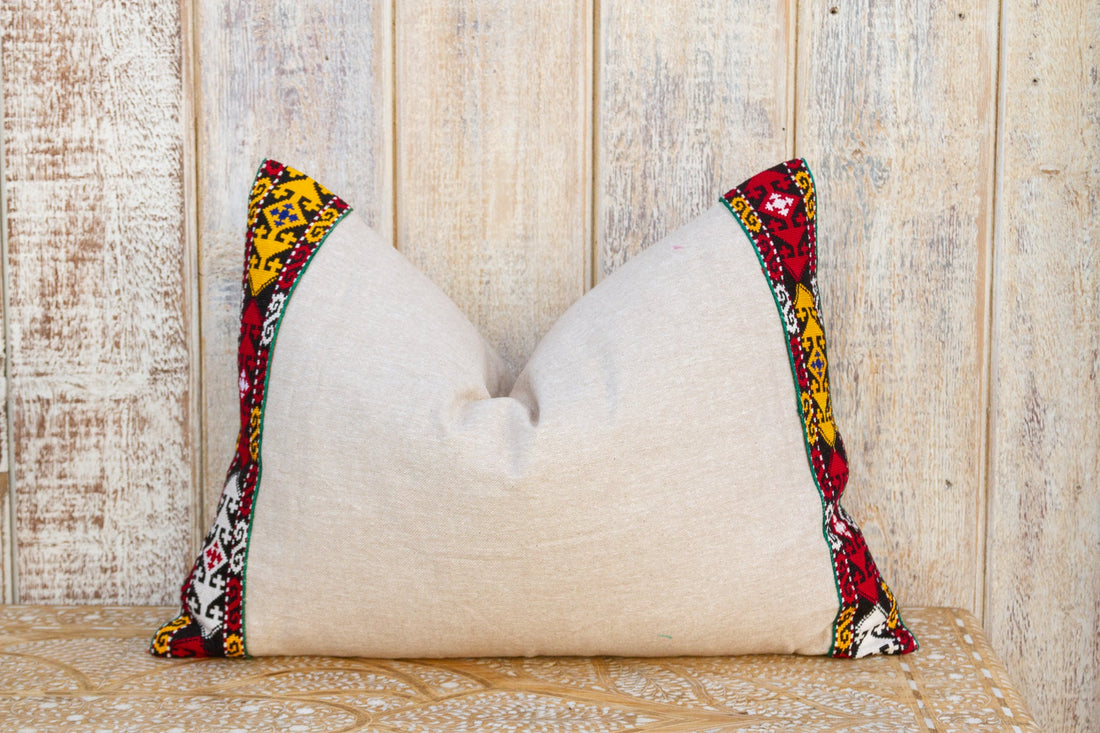 Rup Linen Tribal Border Pillow (Trade)