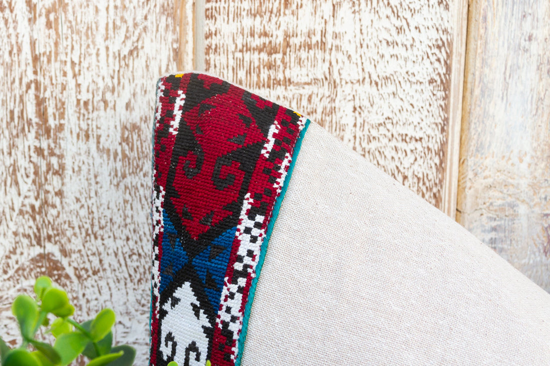 Vedie Linen Tribal Border Pillow
