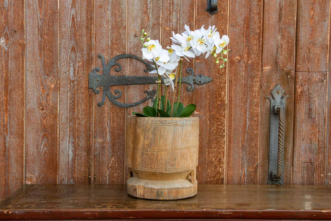 Primitive Indian Teak Grinder Pot (Trade)