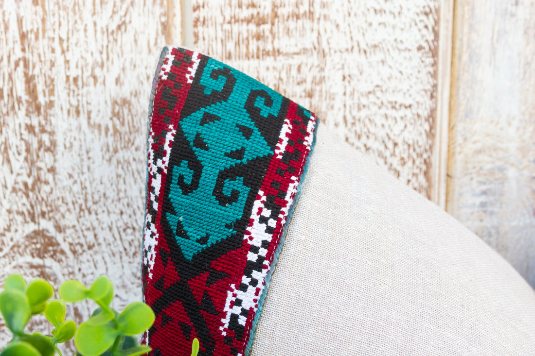 Belli Linen Tribal Border Pillow