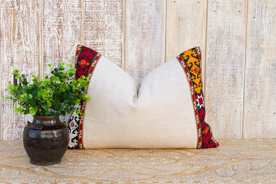 Gina Linen Tribal Border Pillow
