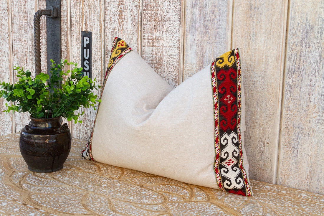 Hetvi Linen Tribal Border Pillow
