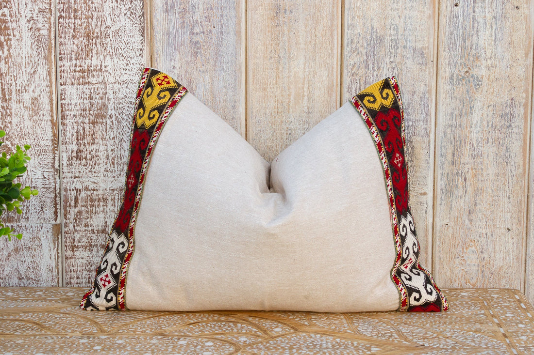 Hetvi Linen Tribal Border Pillow