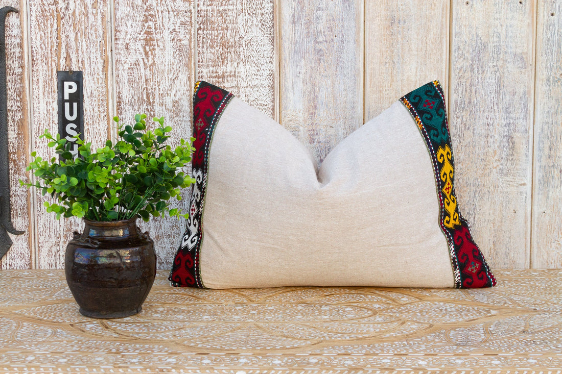 Irit Linen Tribal Border Pillow