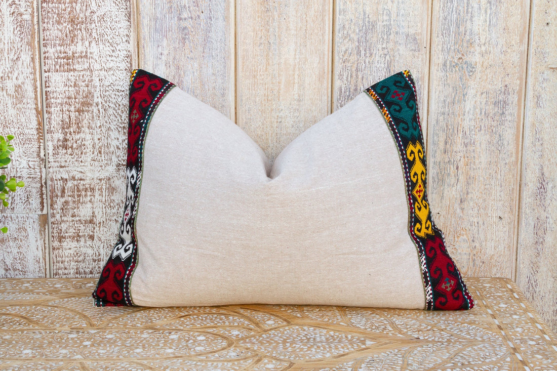 Irit Linen Tribal Border Pillow (Trade)