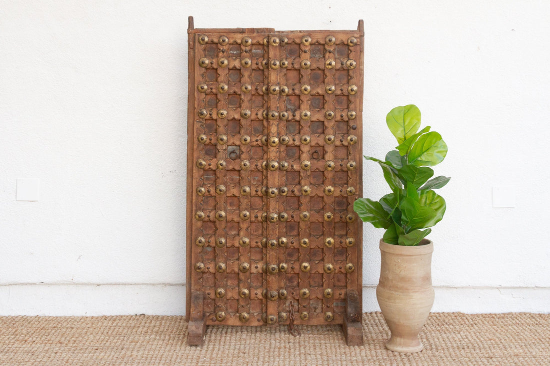 Pair of Antique Teak Doors w/Moorish Star Design