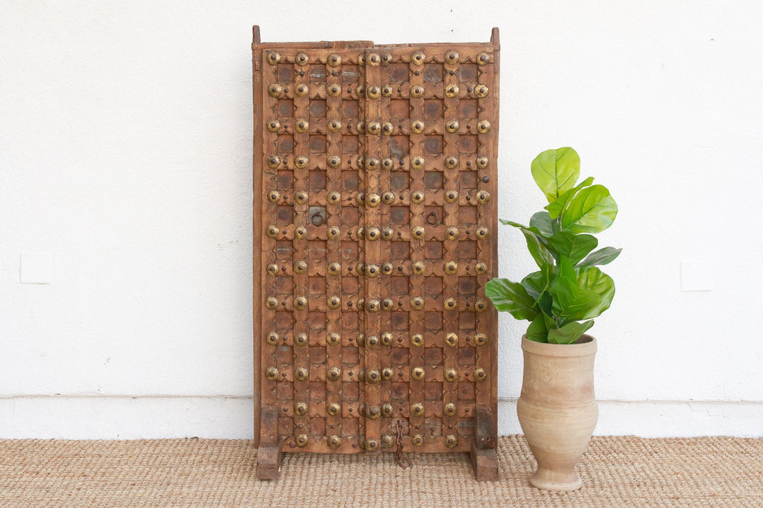 Pair of Antique Teak Doors w/Moorish Star Design