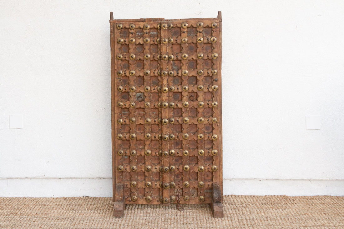 Pair of Antique Teak Doors w/Moorish Star Design