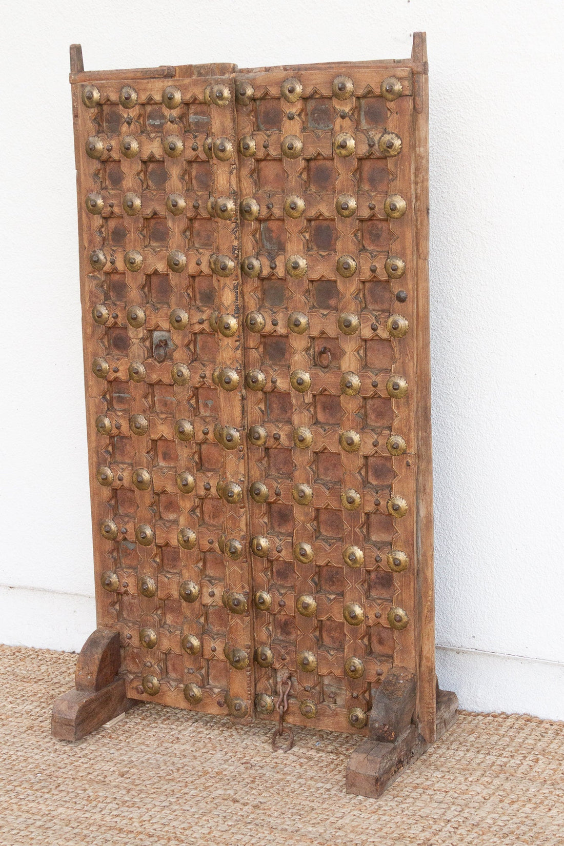 Pair of Antique Teak Doors w/Moorish Star Design