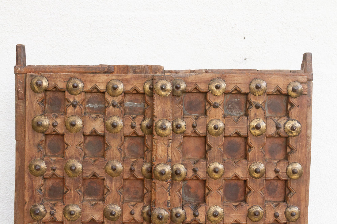 Pair of Antique Teak Doors w/Moorish Star Design