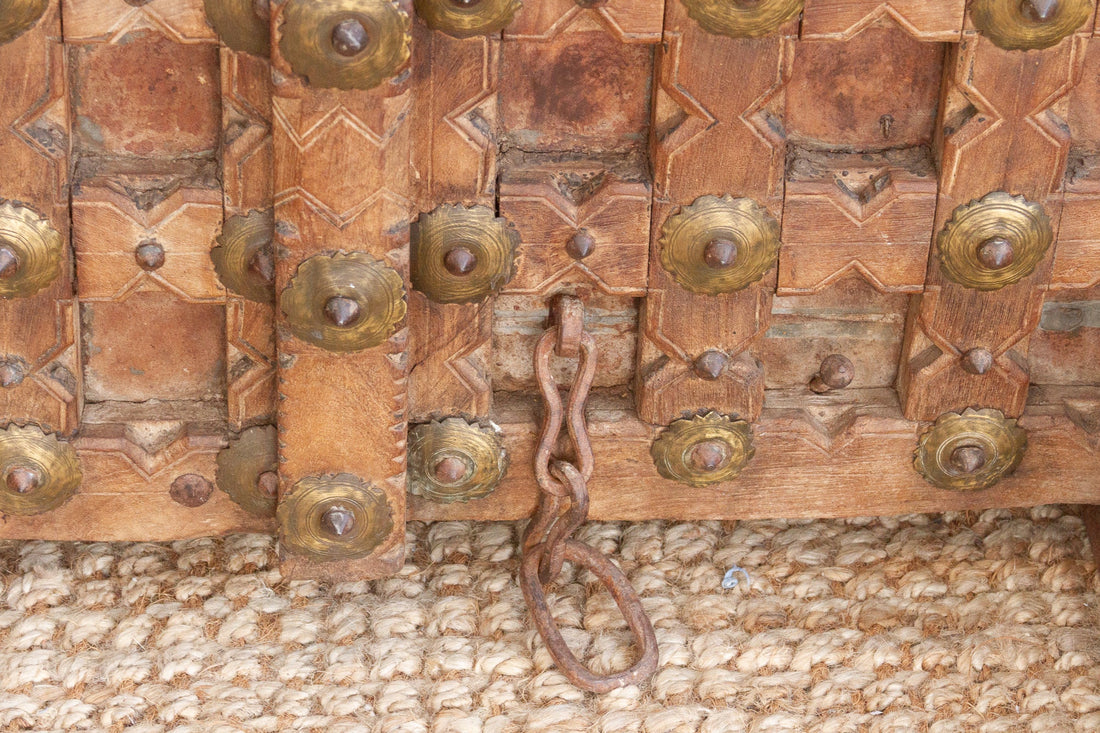 Pair of Antique Teak Doors w/Moorish Star Design